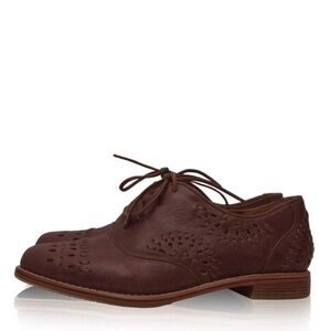 Bali ELF Heartbreak Vintage Brown Leather Oxford Handmade Shoes Wome's Size 6.5